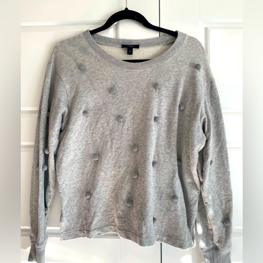 J Crew sweatshirt with Pom poms. 100% cotton. Size M.